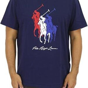 Polo Ralph Lauren Big & Tall Tricolor Player Logo T-Shirt | Navy | 4XB